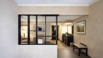 Suite, 1 King Bed, Non Smoking, Refrigerator & Microwave (with Sofabed) | Pillowtop beds, desk, laptop workspace, iron/ironing board