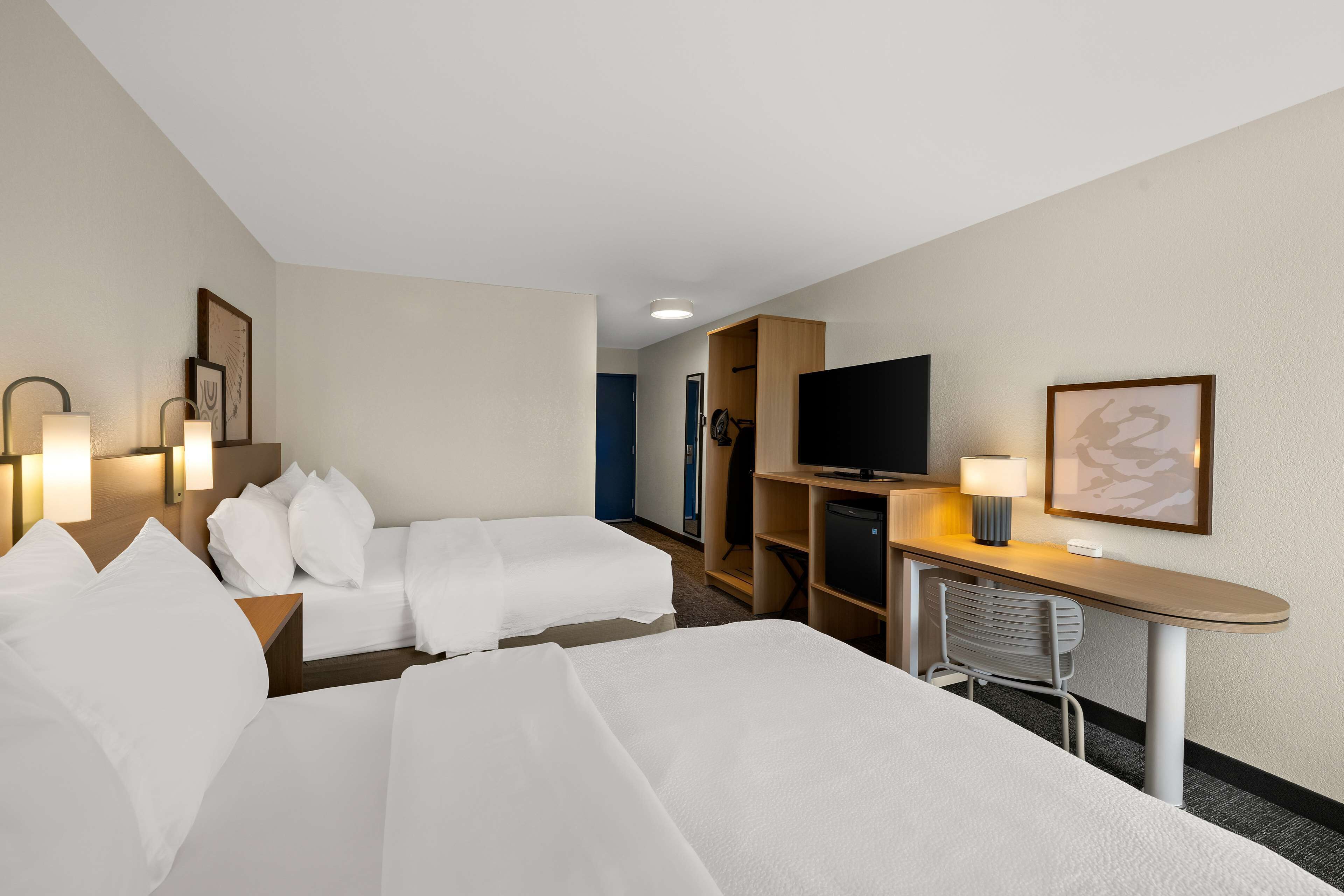 room, 2 queen beds, accessible, bathtub (mobility & hearing) | desk, blackout curtains, iron/ironing board, free cots/infant beds