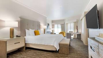 Deluxe Room, 1 King Bed, Non Smoking, Refrigerator (Shower Only) | Desk, laptop workspace, iron/ironing board, free cots/infant beds