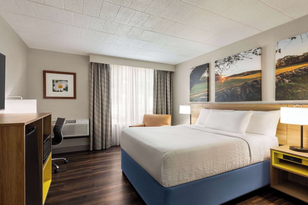 Room, 1 Queen Bed, Accessible, Non Smoking (Mobility Accessible) | In-room safe, desk, blackout drapes, iron/ironing board