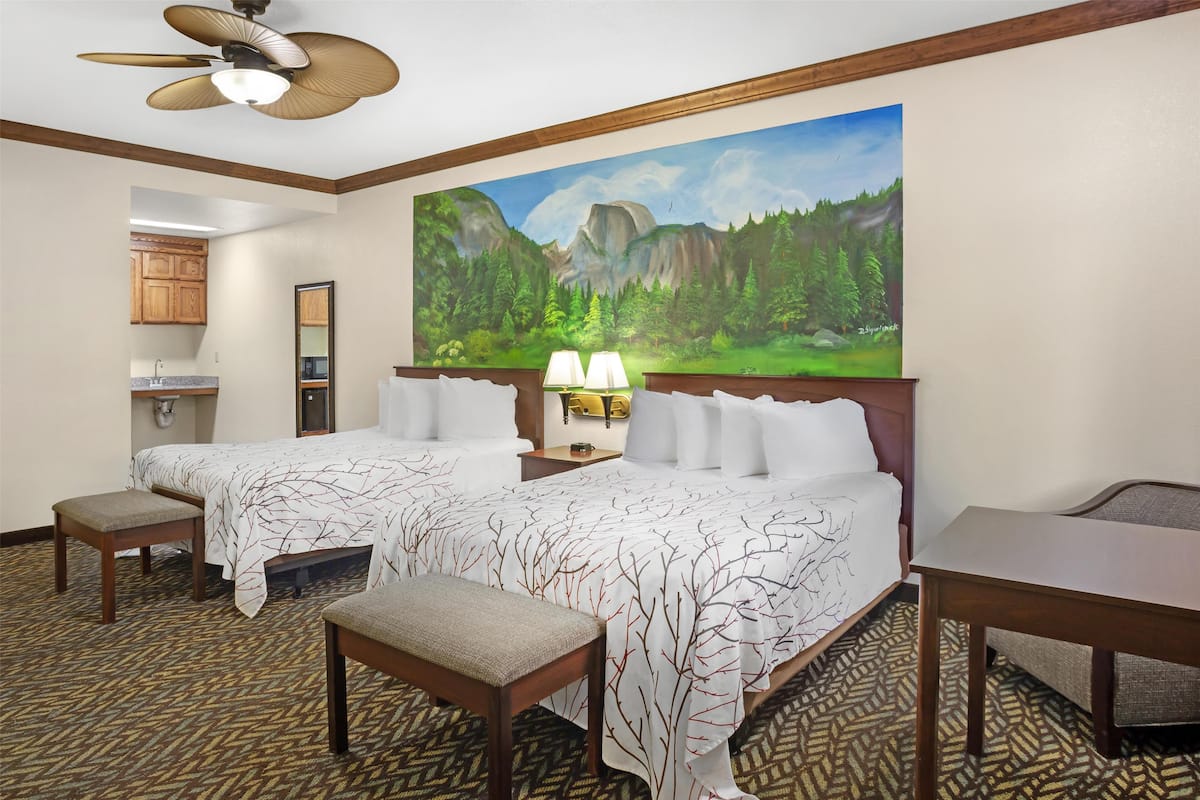 Standard Room, 2 Queen Beds, Non Smoking | Iron/ironing board, cribs/infant beds, rollaway beds, bed sheets
