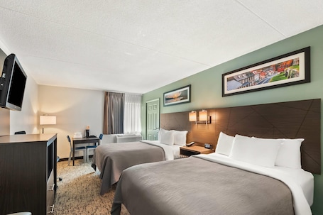 Standard Room, 2 Double Beds, Non Smoking | Desk, blackout drapes, iron/ironing board, free cribs/infant beds
