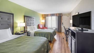 Premium bedding, Select Comfort beds, desk, iron/ironing board