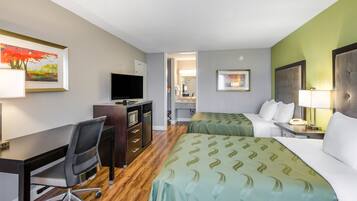 Premium bedding, Select Comfort beds, desk, iron/ironing board