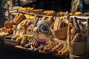 Daily self-serve breakfast for a fee