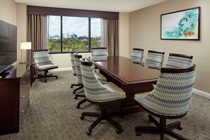 Suite, 1 King Bed, Non Smoking (Conference) | Living area | 55-inch plasma TV with cable channels, TV, pay movies