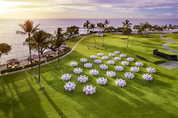 Outdoor banquet area at Fairmont Orchid