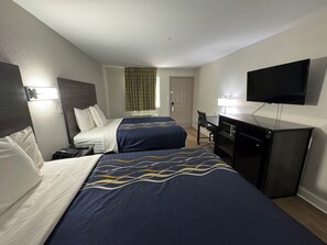 Standard Room, 2 Queen Beds | Iron/ironing board, free WiFi, bed sheets, alarm clocks