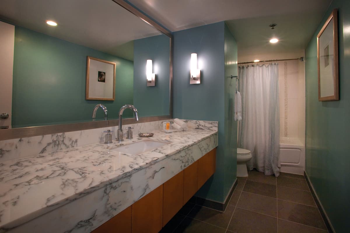 free toiletries, hair dryer, towels