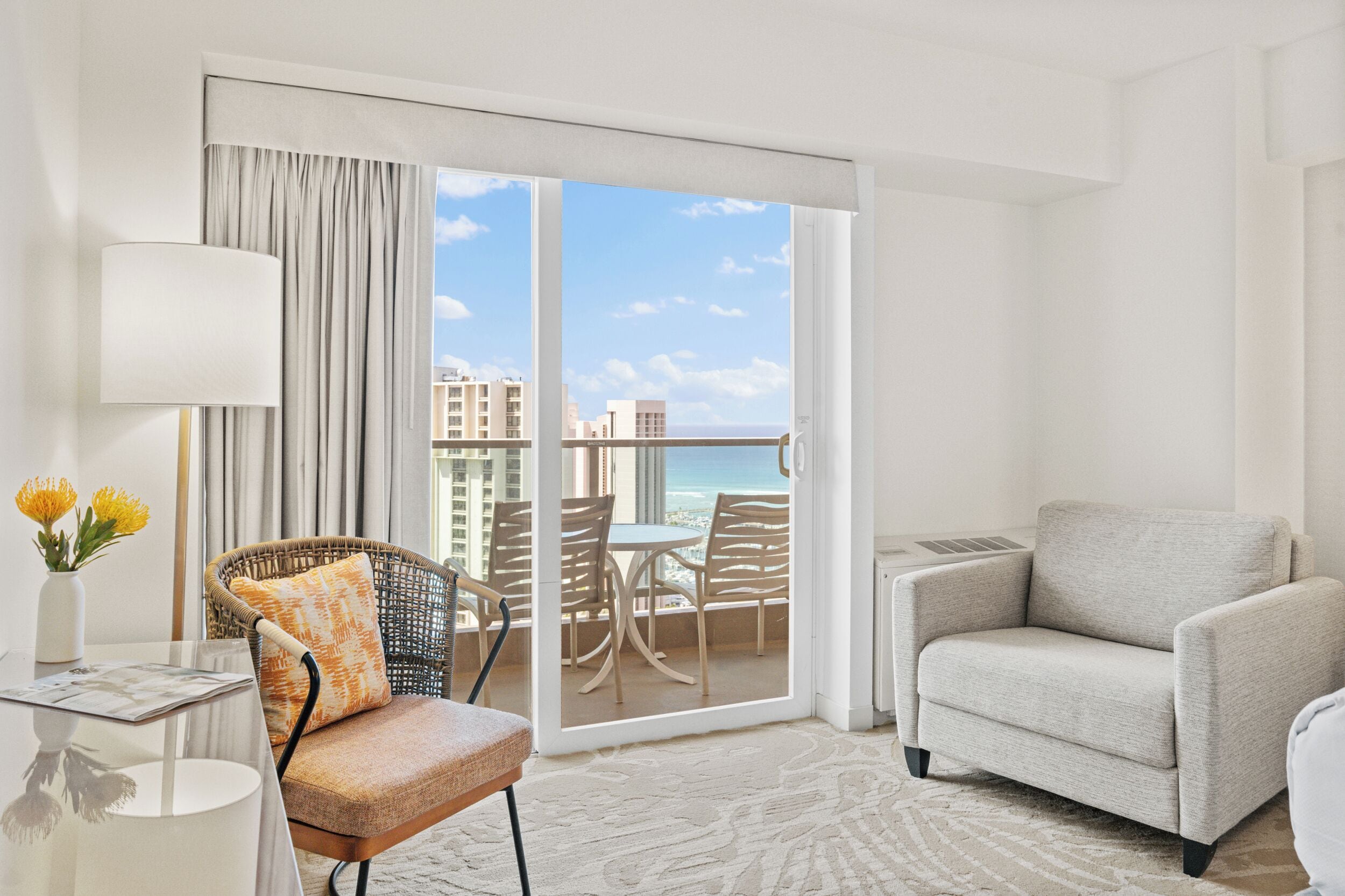 Kamer, 1 kingsize bed, uitzicht op zee | Uitzicht vanuit de kamer