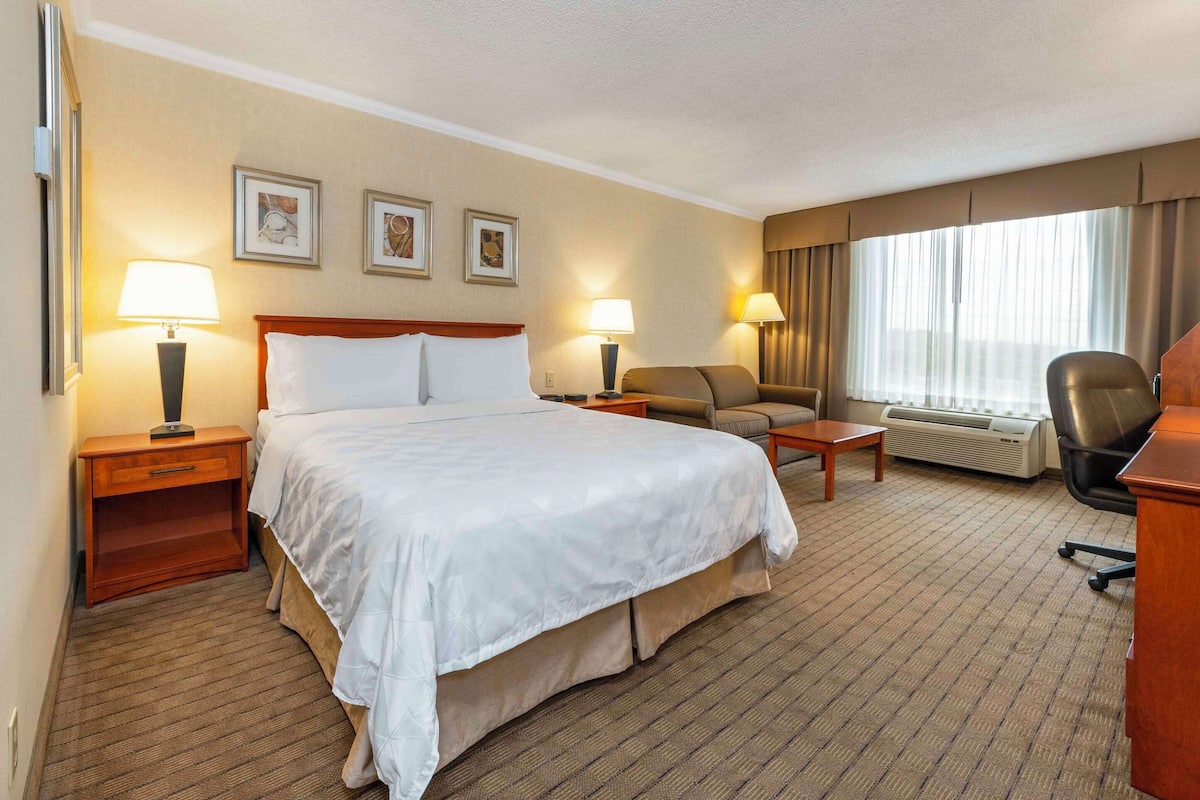 Premium bedding, pillow-top beds, desk, blackout curtains