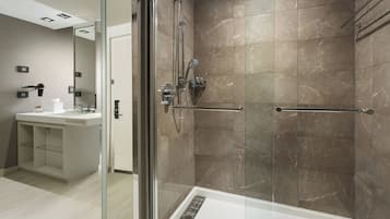 Eco-friendly toiletries, hair dryer, bathrobes, towels