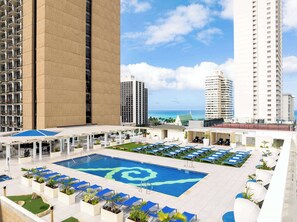 Outdoor pool, open 7:00 AM to 10:00 PM, cabanas (surcharge)