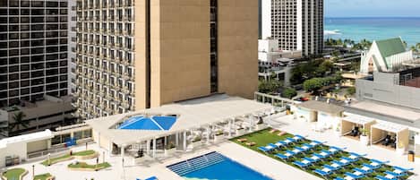 Outdoor pool, open 7:00 AM to 10:00 PM, pool cabanas (surcharge)