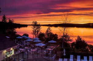 Indoor pool, outdoor pool, pool umbrellas, sun loungers