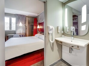 Premium bedding, desk, blackout curtains, soundproofing