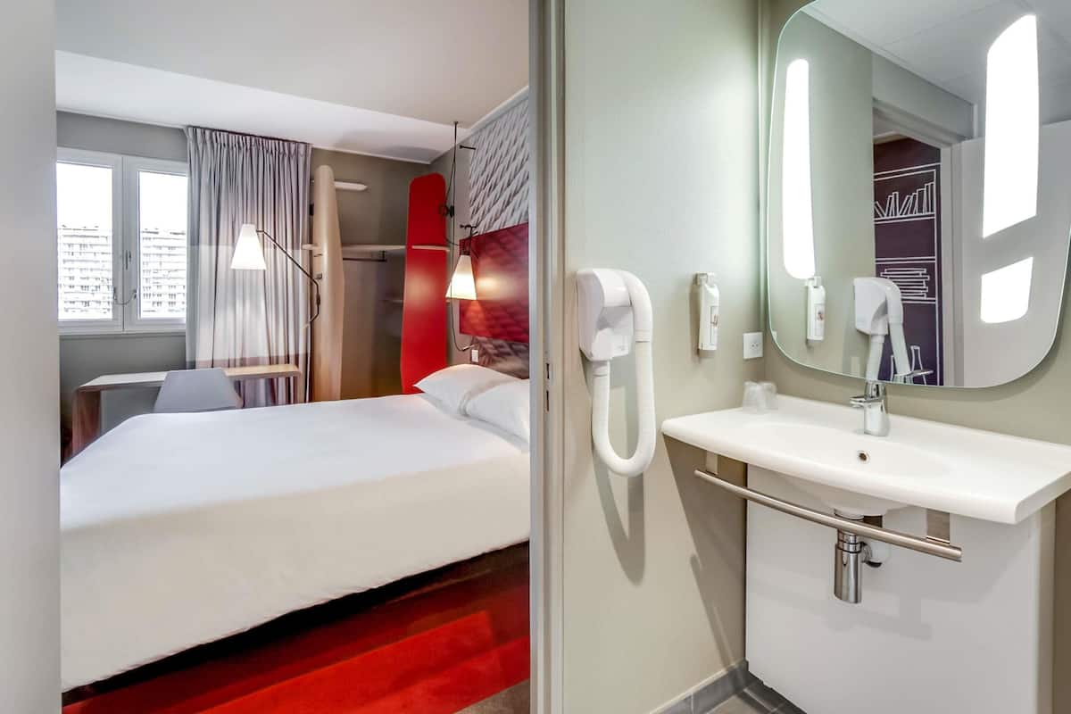 premium bedding, desk, blackout curtains, soundproofing