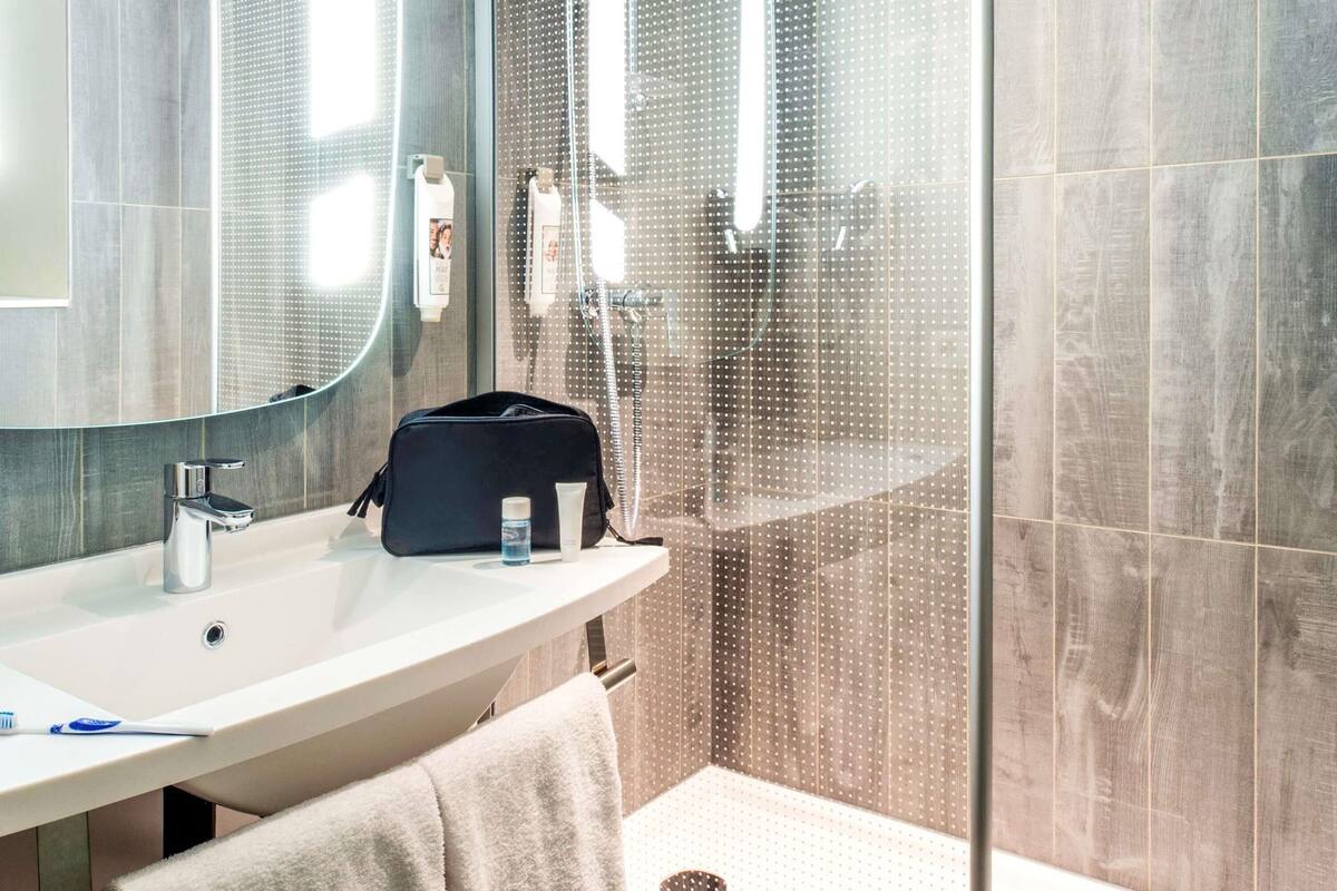 premium bedding, desk, blackout curtains, soundproofing