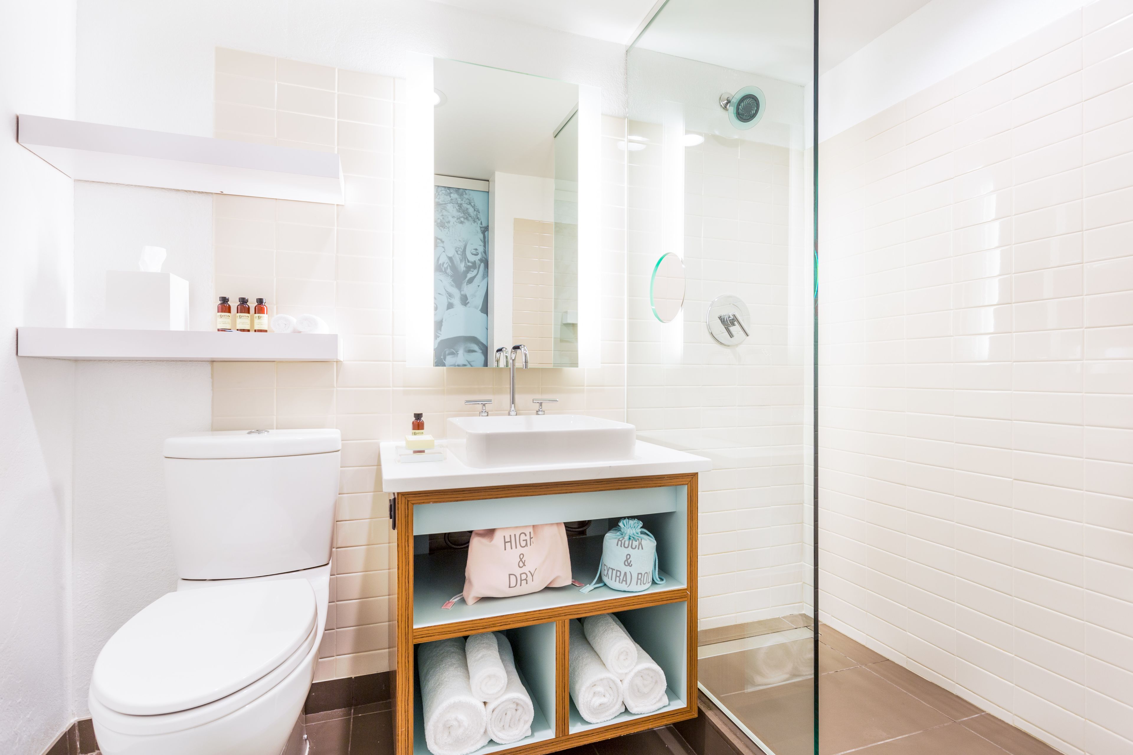 shower, free toiletries, hair dryer, bathrobes