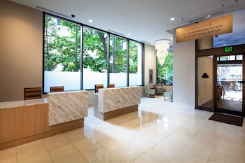 Hotel entrance and lobby at Sheraton Grand Seattle