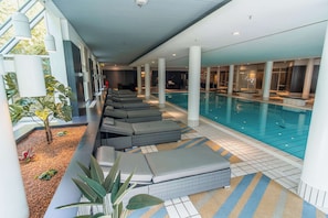 Indoor pool, pool loungers