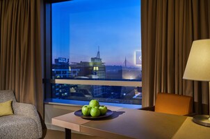 In-room safe, desk, laptop workspace, blackout drapes