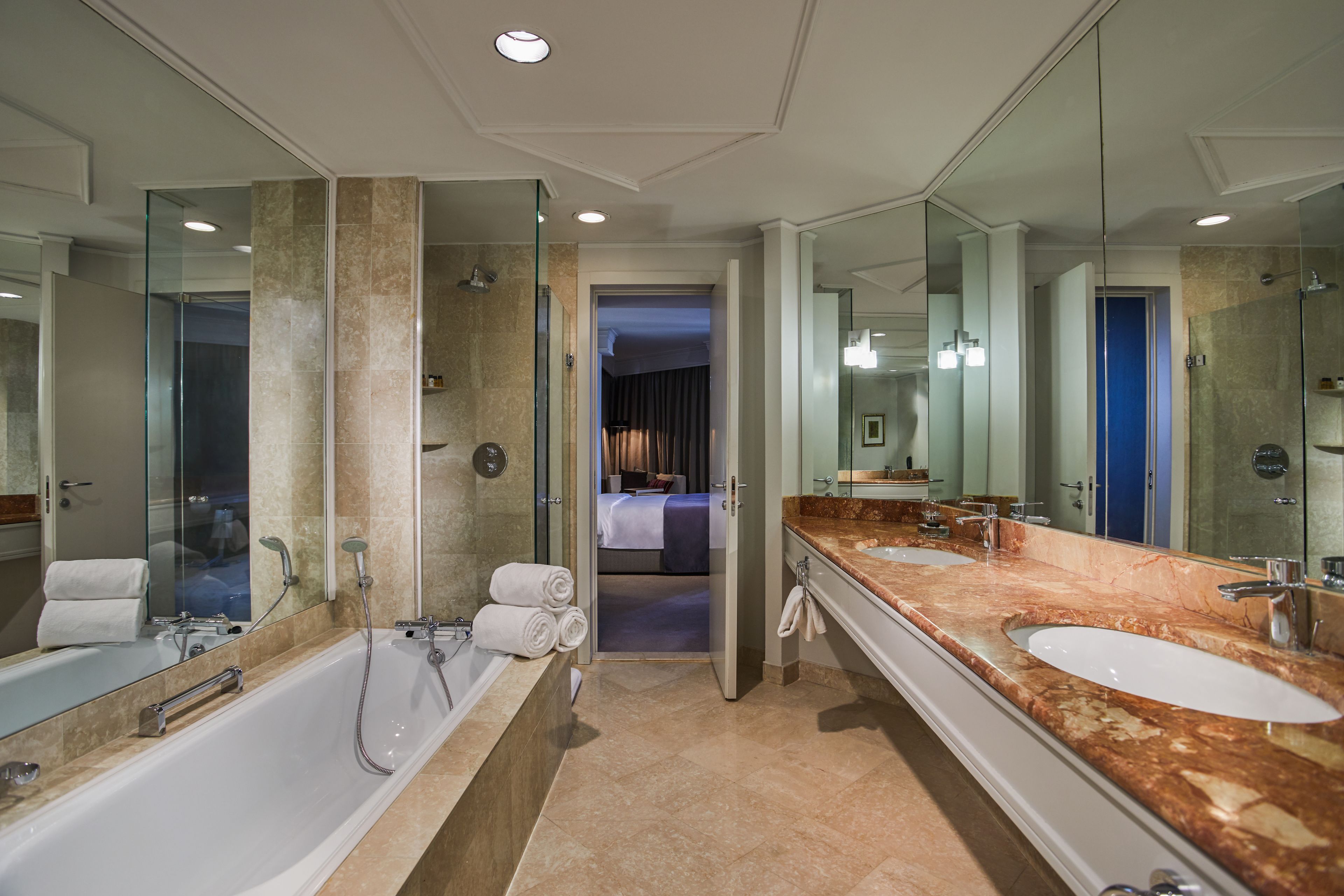 regency suite king (jrrc) | bathroom | separate bathtub and shower, hydromassage showerhead, free toiletries