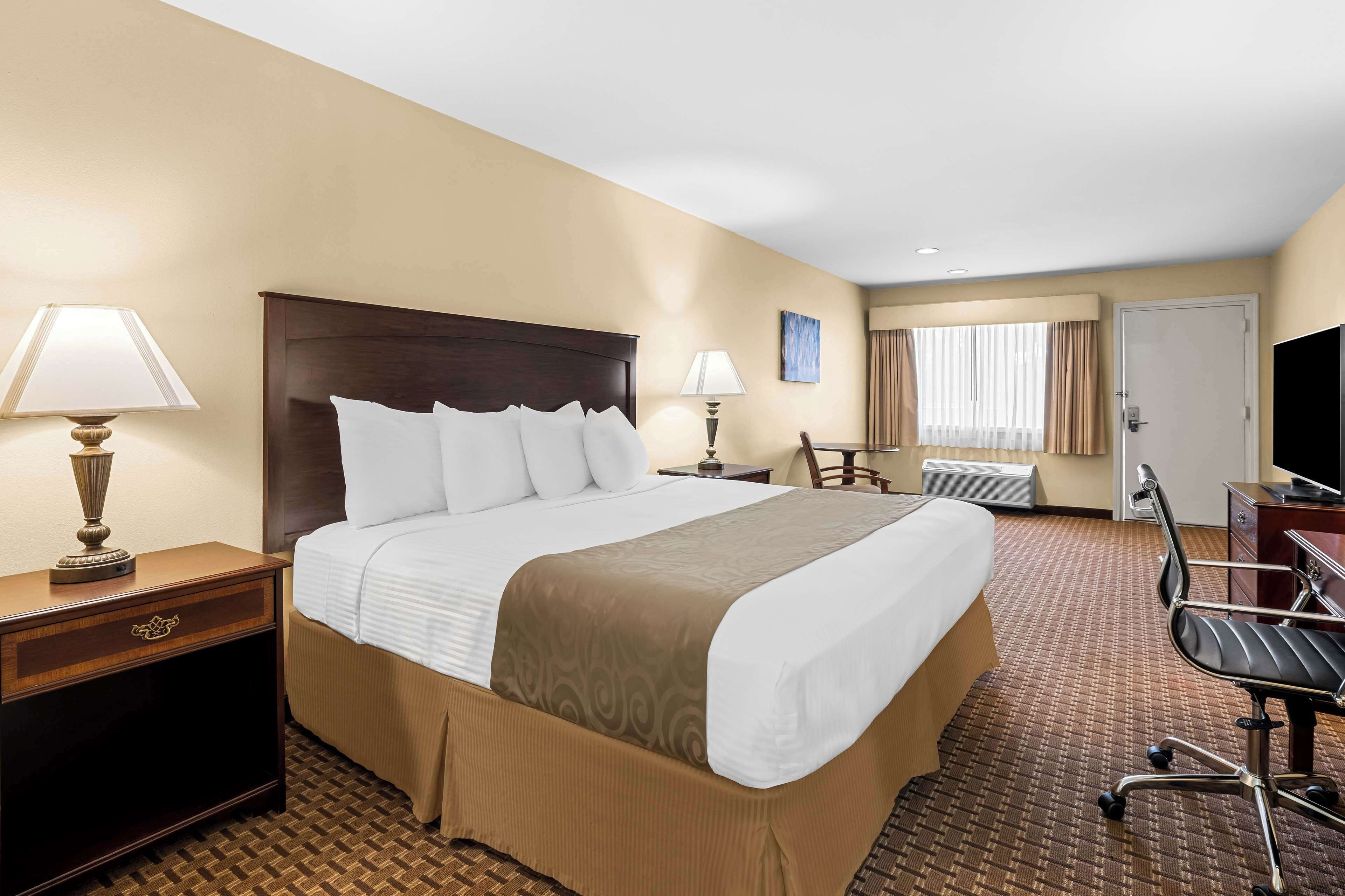 suite, 1 king bed, accessible, refrigerator & microwave | desk, laptop workspace, blackout curtains, iron/ironing board