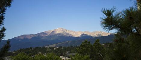 A mountain range with a clear sky.