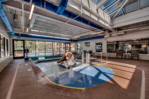 Indoor pool, outdoor pool, sun loungers