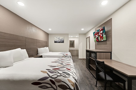 Deluxe Room, 2 Double Beds, Accessible, Non Smoking (Roll-In Shower) | Blackout drapes, free WiFi, bed sheets