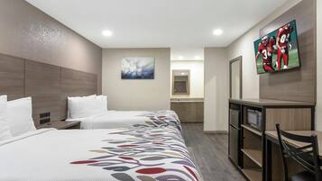 Blackout curtains, free WiFi, bed sheets