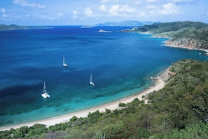 Private beach, white sand, beach cabanas, sun-loungers
