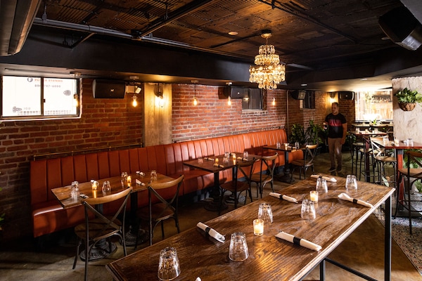 Dinner served, garden views