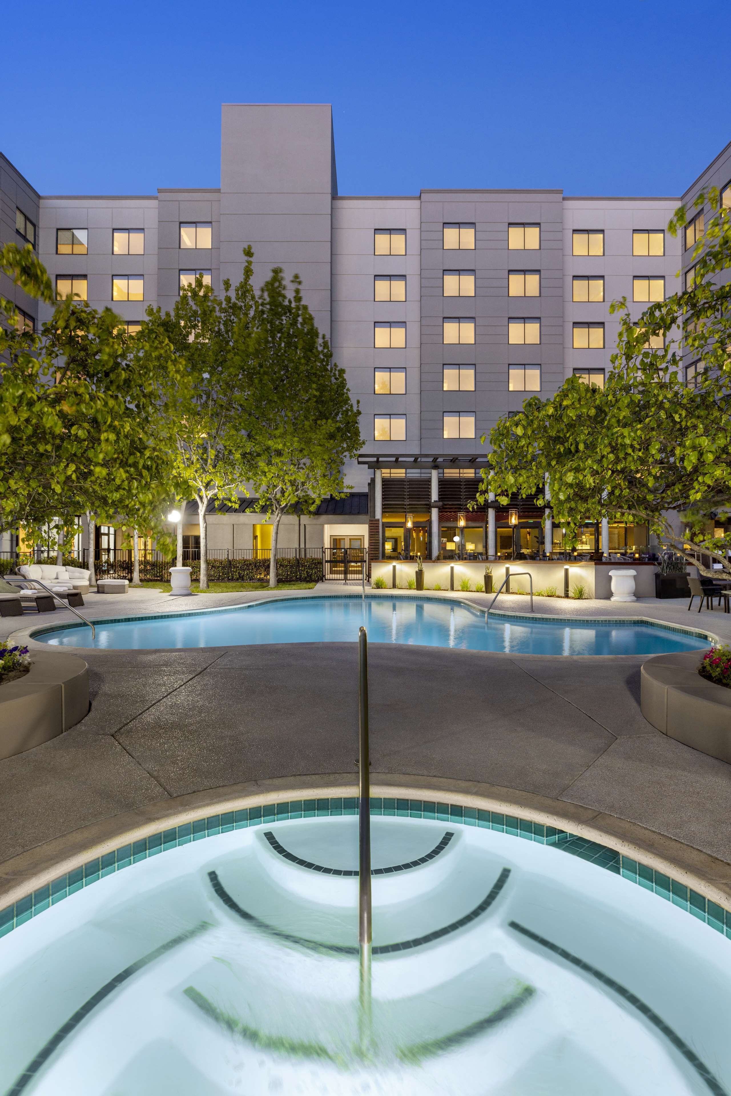 Outdoor pool, open 9:00 AM to 10:00 PM, sun loungers