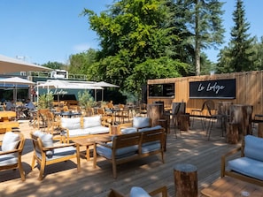 Lunch and dinner served, pool views