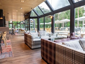Lunch and dinner served, pool views