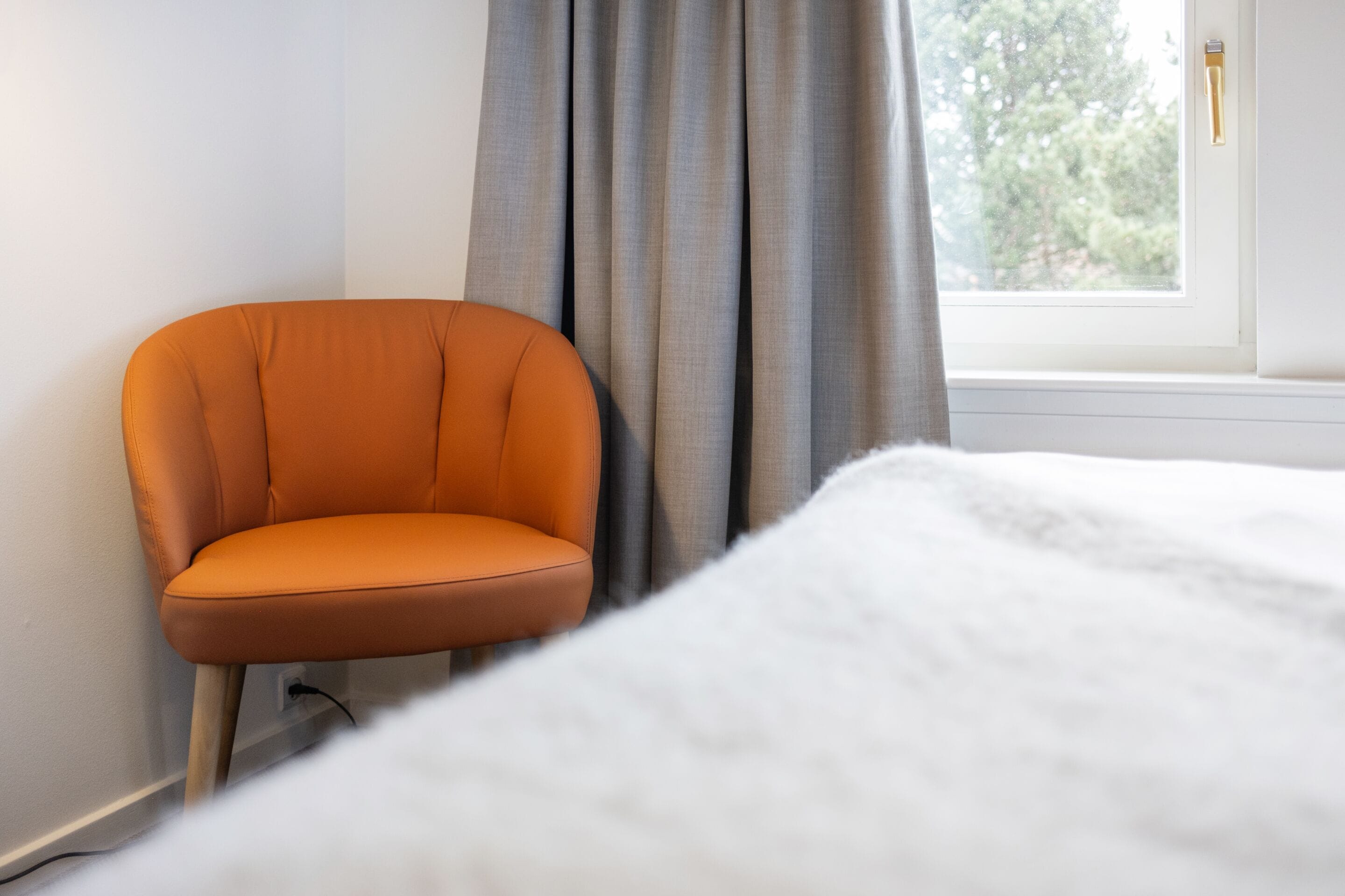 hypo-allergenic bedding, desk, laptop workspace, iron/ironing board