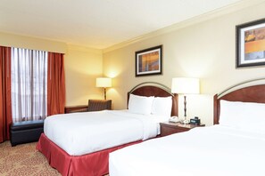 Room, 2 Double Beds | In-room safe, desk, laptop workspace, blackout drapes