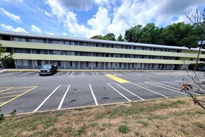 Guest rooms are located on multiple levels, each with an entrance.