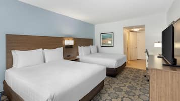 Standard Room, 2 Queen Beds, Accessible, Refrigerator & Microwave | Desk, laptop workspace, blackout curtains, iron/ironing board