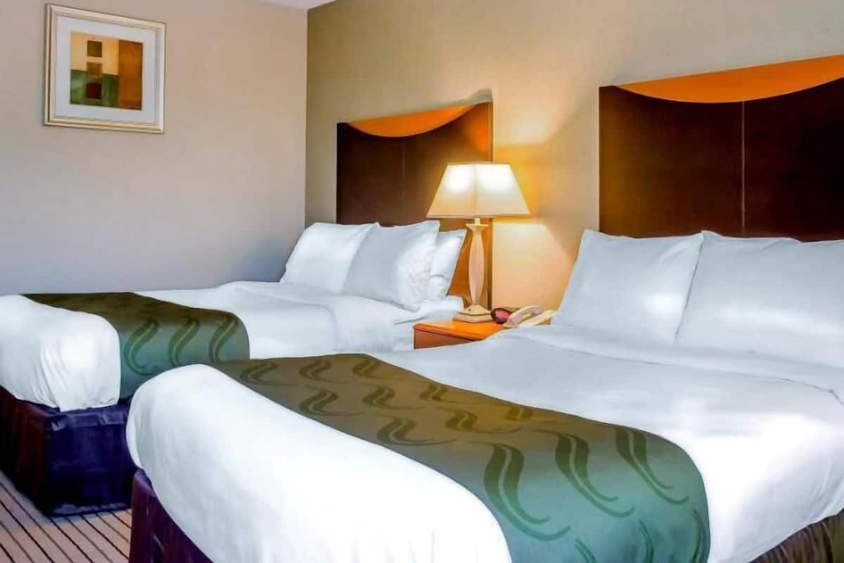 Premium bedding, desk, blackout drapes, free WiFi