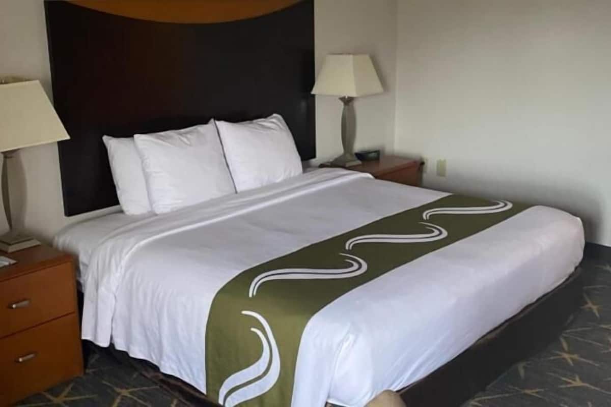 Premium bedding, desk, blackout drapes, free WiFi