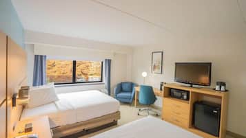 Ropa de cama de alta calidad, caja fuerte, escritorio