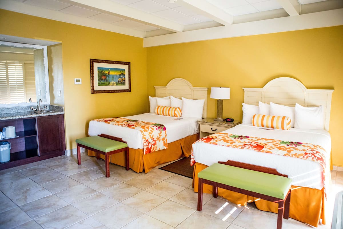 Pillow-top beds, minibar, in-room safe, desk