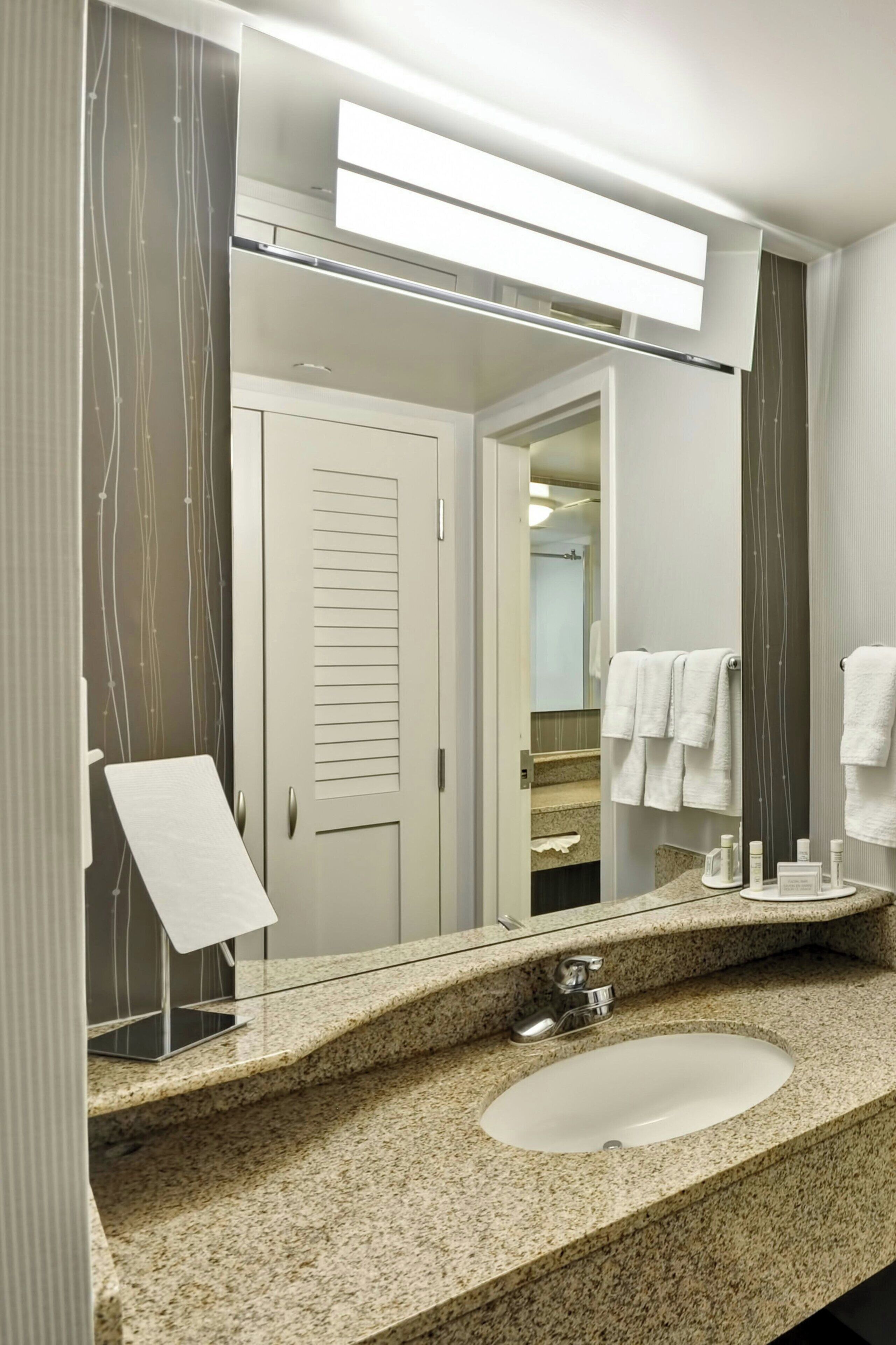 free toiletries, hair dryer, towels