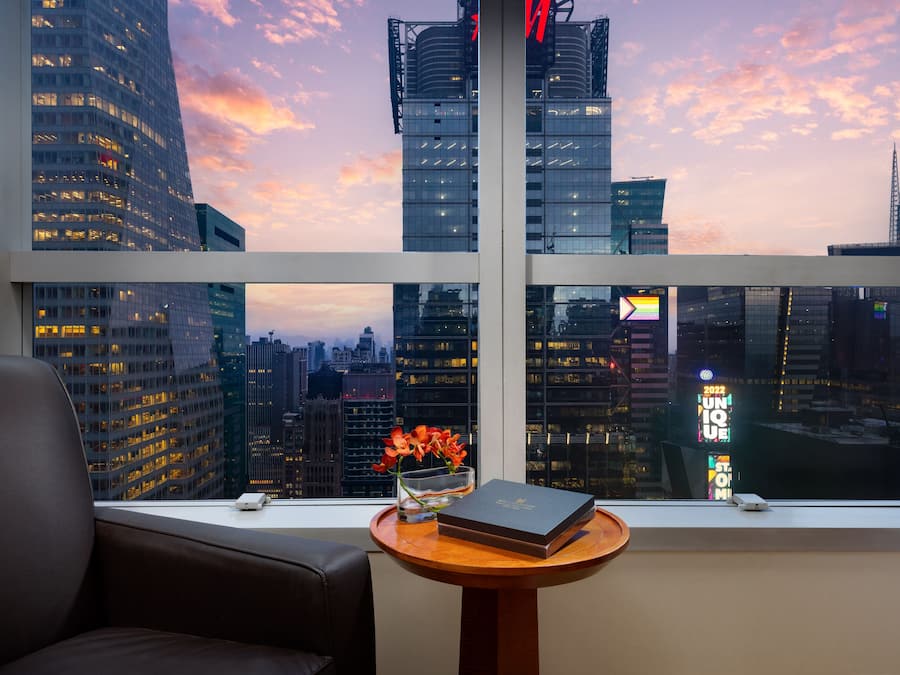 Premier Room, 2 Double Beds (Ball Drop View) | City view