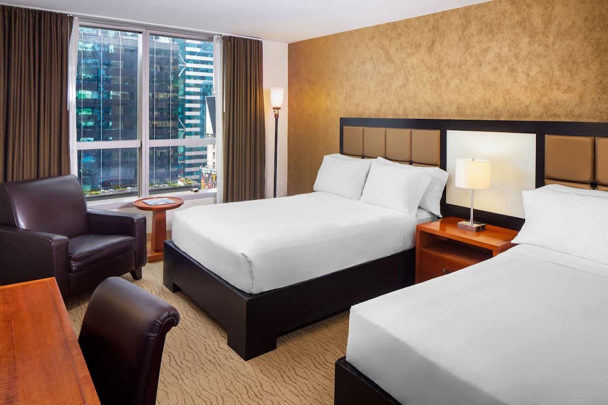 In-room safe, desk, laptop workspace, blackout curtains