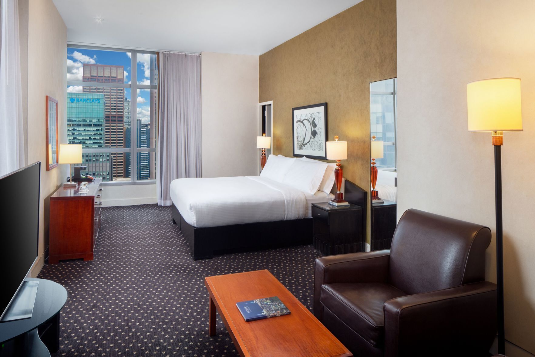 In-room safe, desk, laptop workspace, blackout curtains