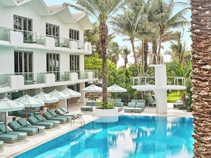 Outdoor pool, open 7:00 AM to 8:00 PM, cabanas (surcharge)